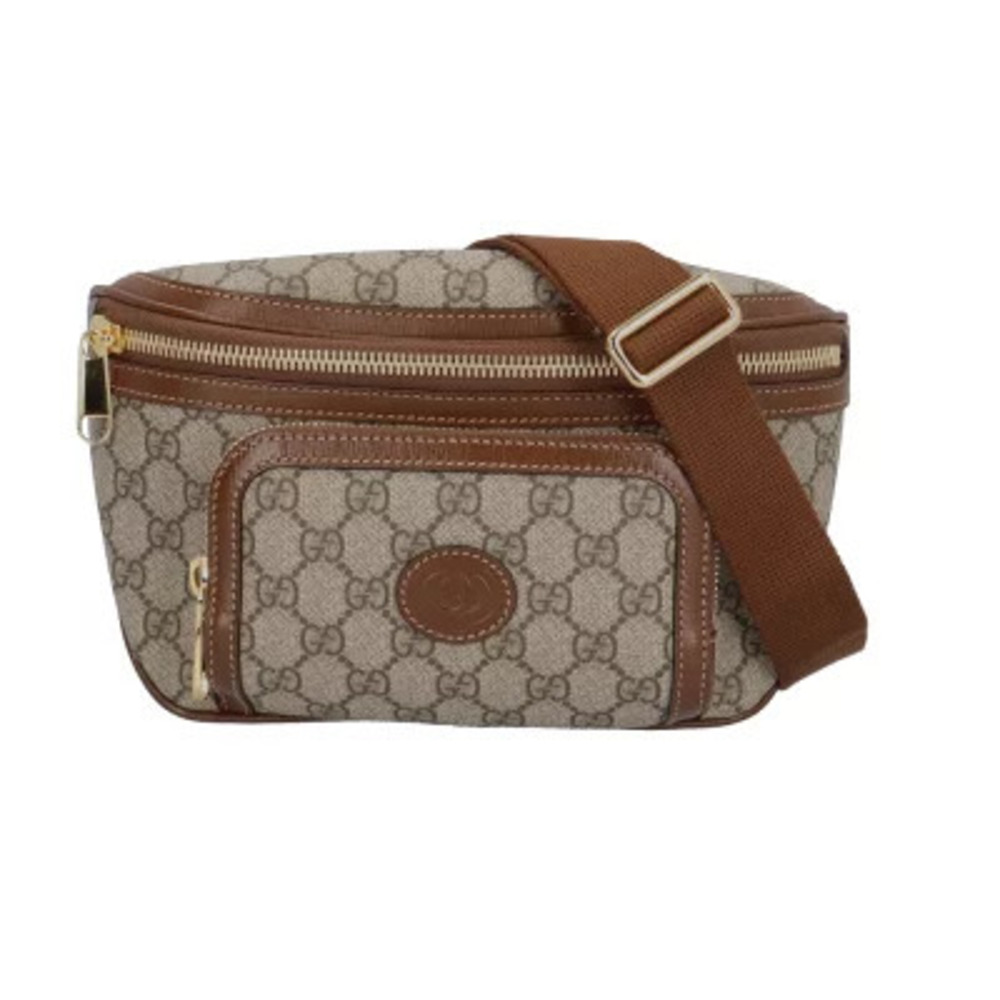 Gucci GG Belt Bag Supreme Body Bum Crossbody Belt Canvas Brown